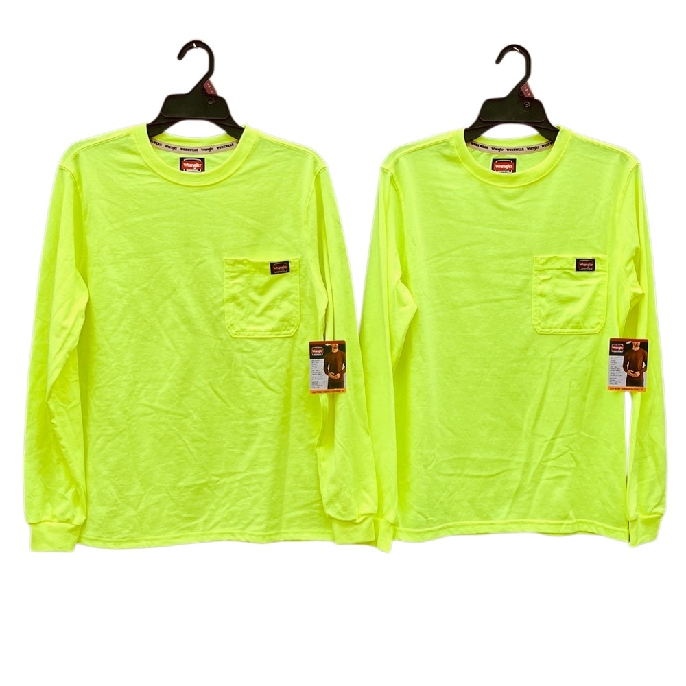 Wrangler Workwear Men's Long Sleeve Heavyweight Pocket T-Shirt 2-Pack Size S